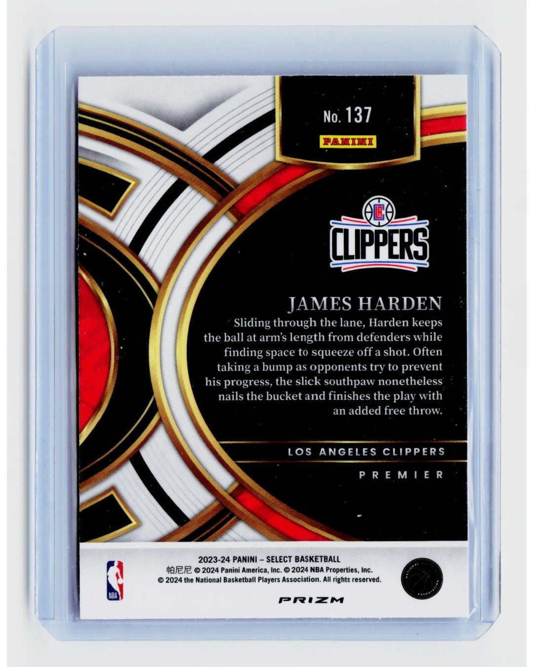 2023-24 Panini Select - Premier Level James Harden #137 Silver Prizm1