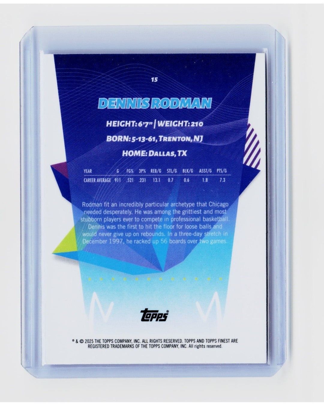 2024-25 Topps Finest - Common Dennis Rodman #15 X-Fractor1