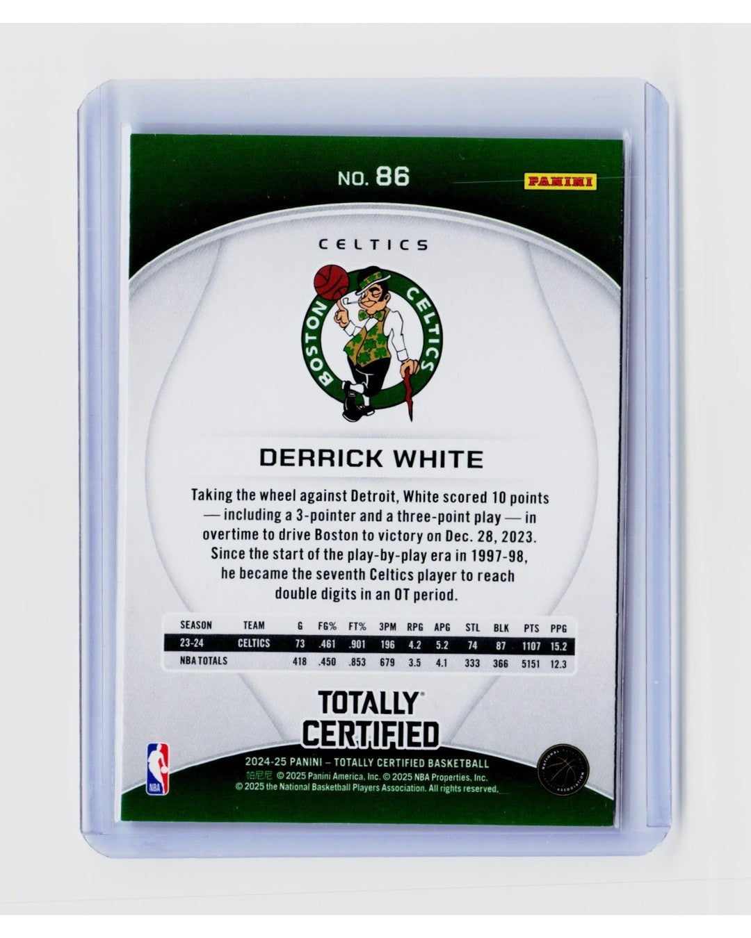 2024-25 Panini Totally Certified - Derrick White #86 Maroon Mirror1
