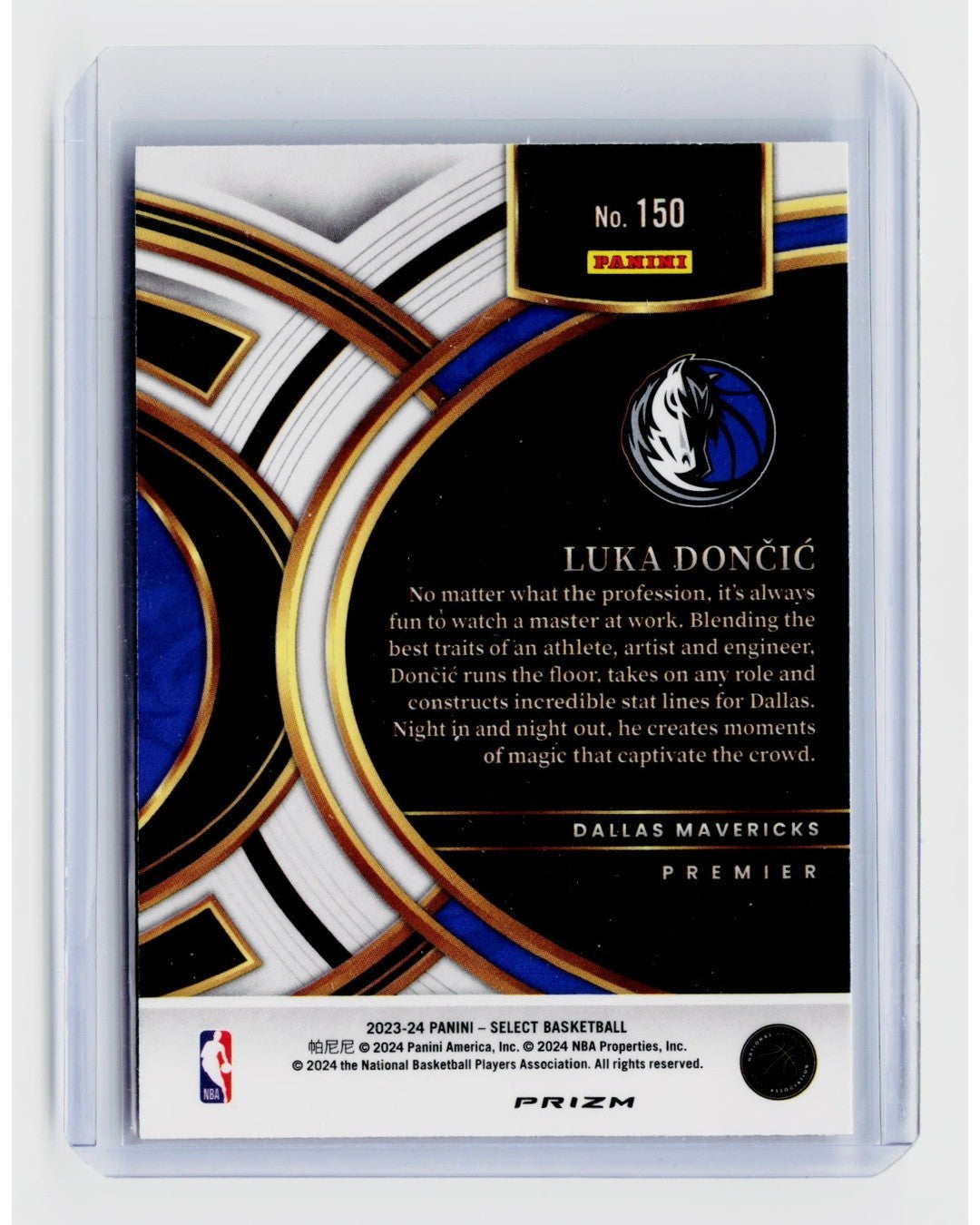 2023 24 Panini Select Premier Level Luka Dončić #150 Tri Color Prizm1