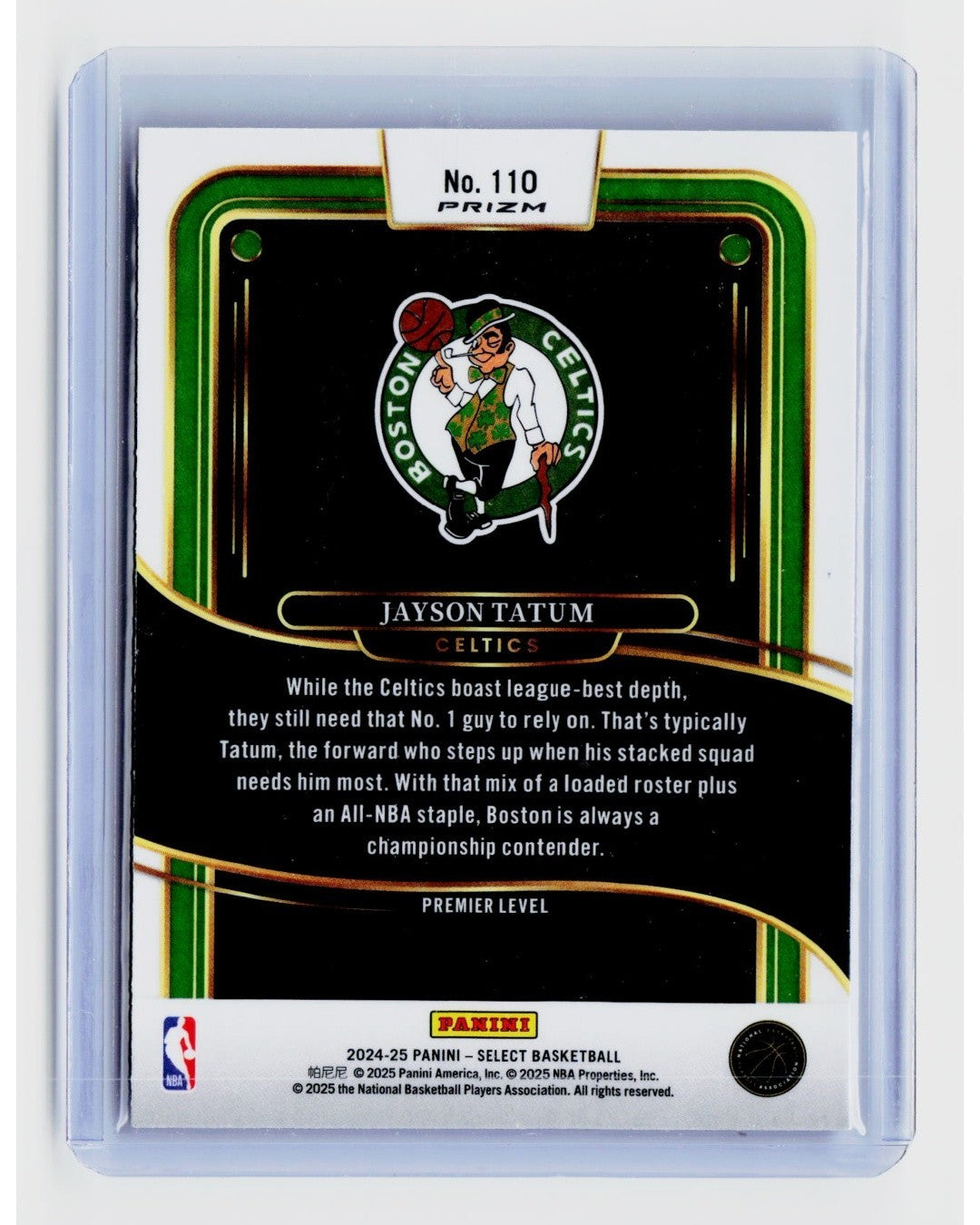 2024-25 Panini Select - Premier Level Jayson Tatum #110 Blue Cracked Ice Prizm1