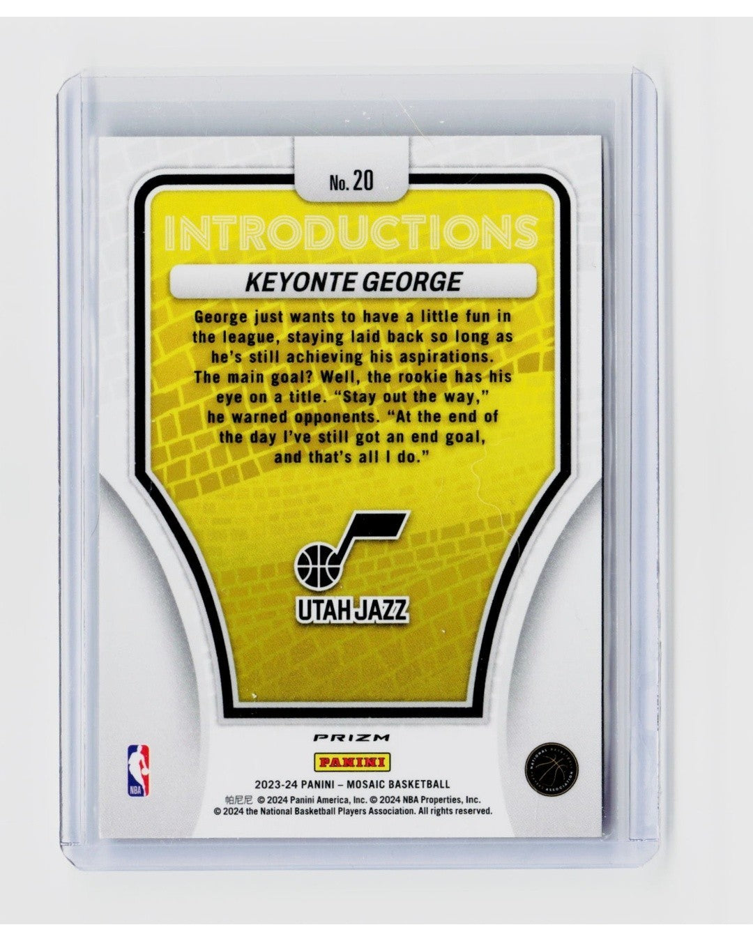 2023 24 Panini Mosaic Introductions Mosaic Keyonte George #20 (RC)1