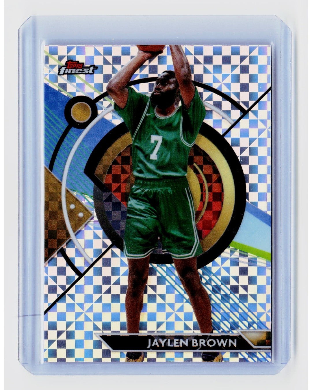 2023-24 Topps Finest - Common Jaylen Brown #3 Checkerboard Refractor0