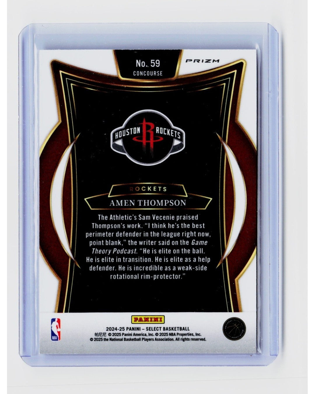 2024-25 Panini Select - Concourse Amen Thompson #59 Silver Prizm1