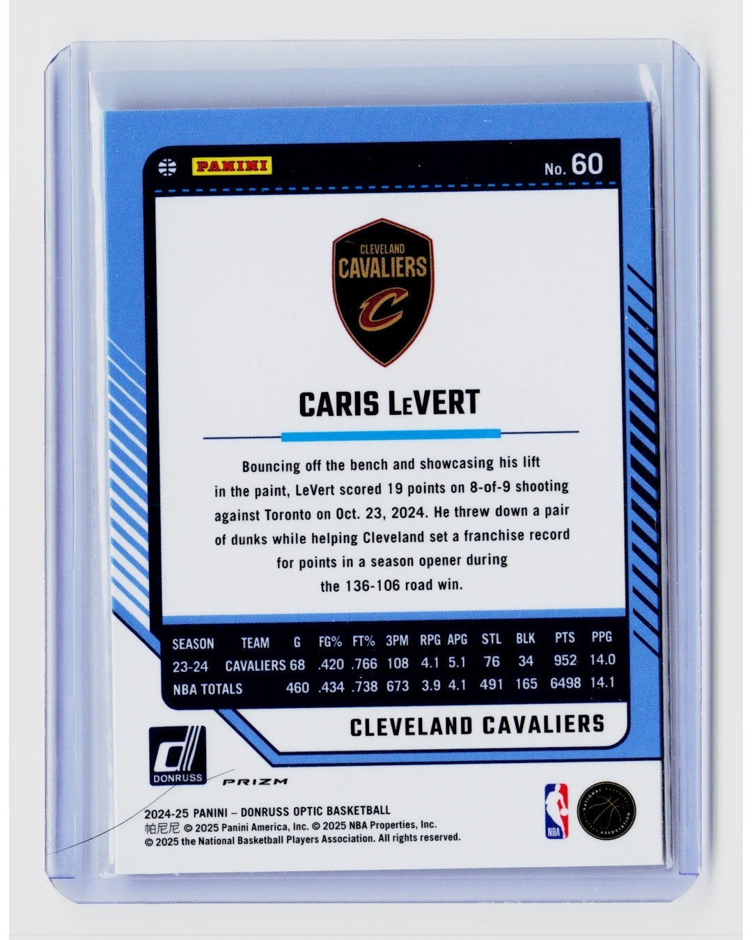 2024-25 Panini Donruss Optic - Caris LeVert #60 Prizm1