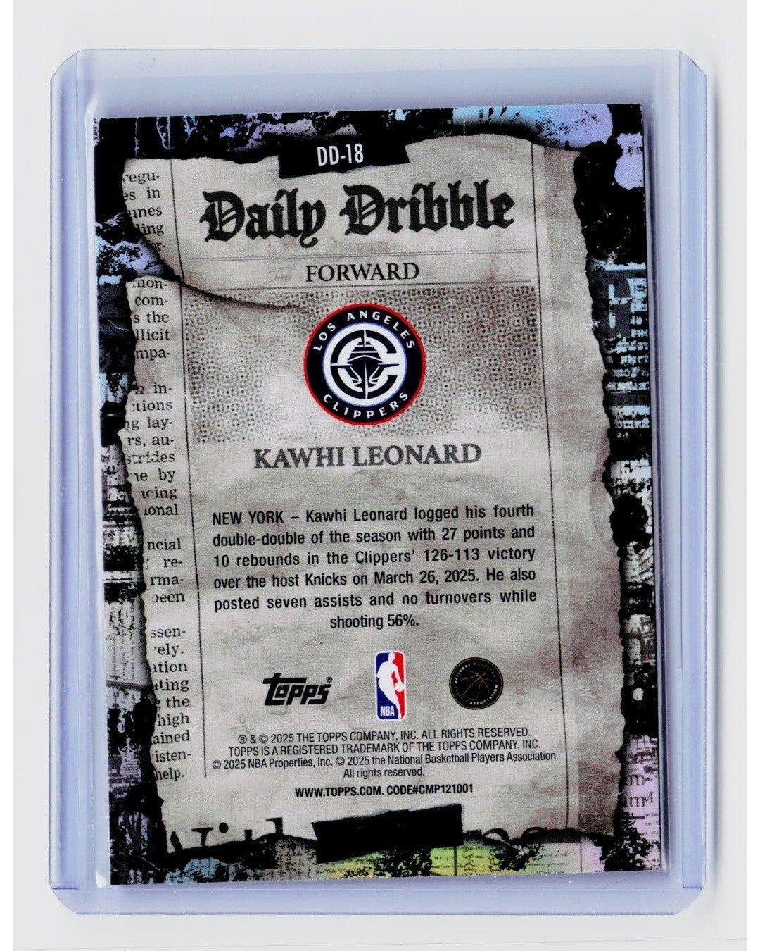 2025-26 Topps - The Daily Dribble Kawhi Leonard #DD-181