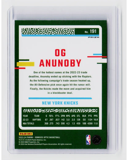 2023 24 Panini Donruss Optic   OG Anunoby #191 Fast Break Holo Prizm1