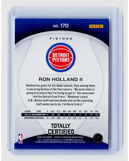 2024-25 Panini Totally Certified Ron Holland II #170 RC1
