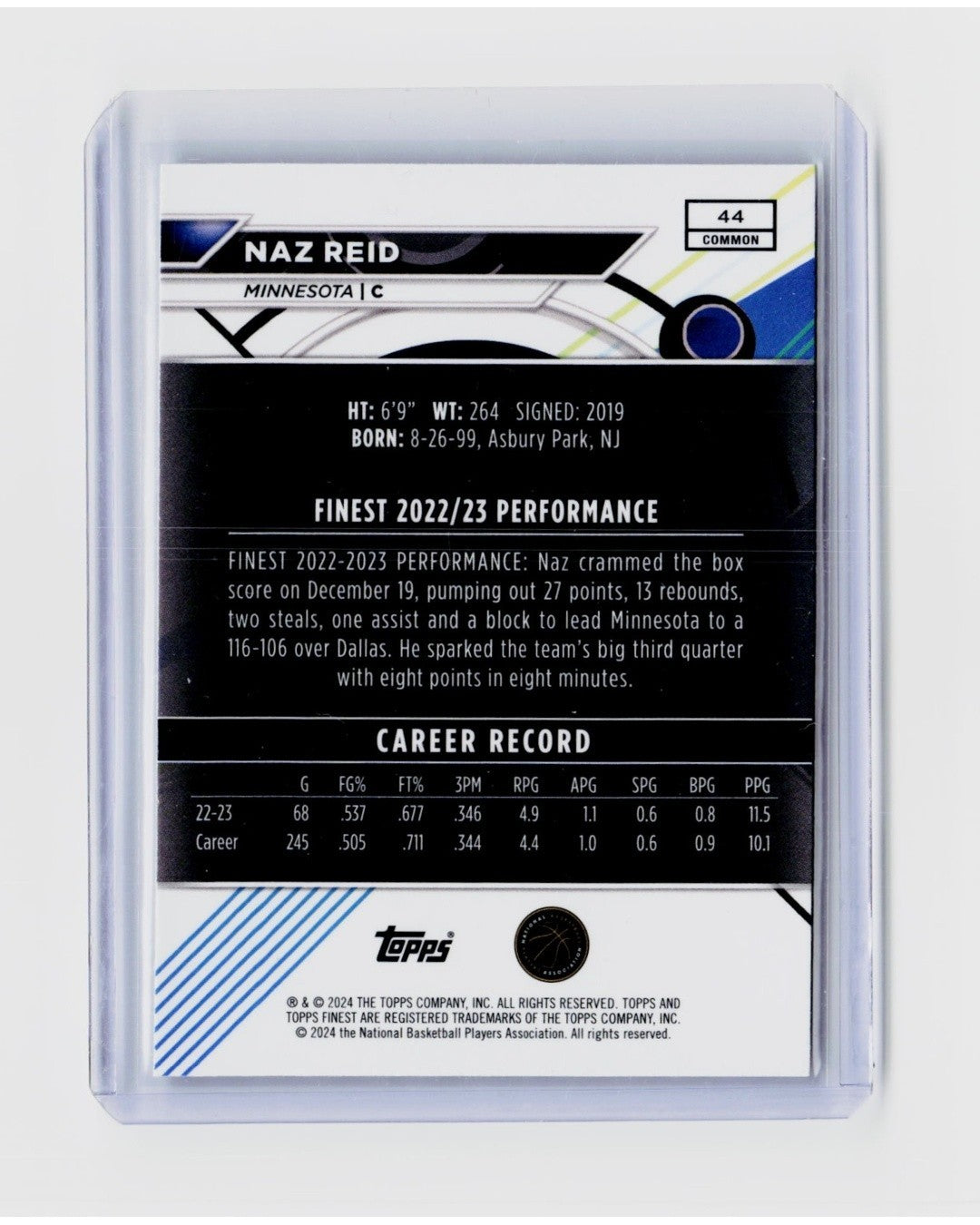 2023-24 Topps Finest - Common Naz Reid #44 Checkerboard Refractor1