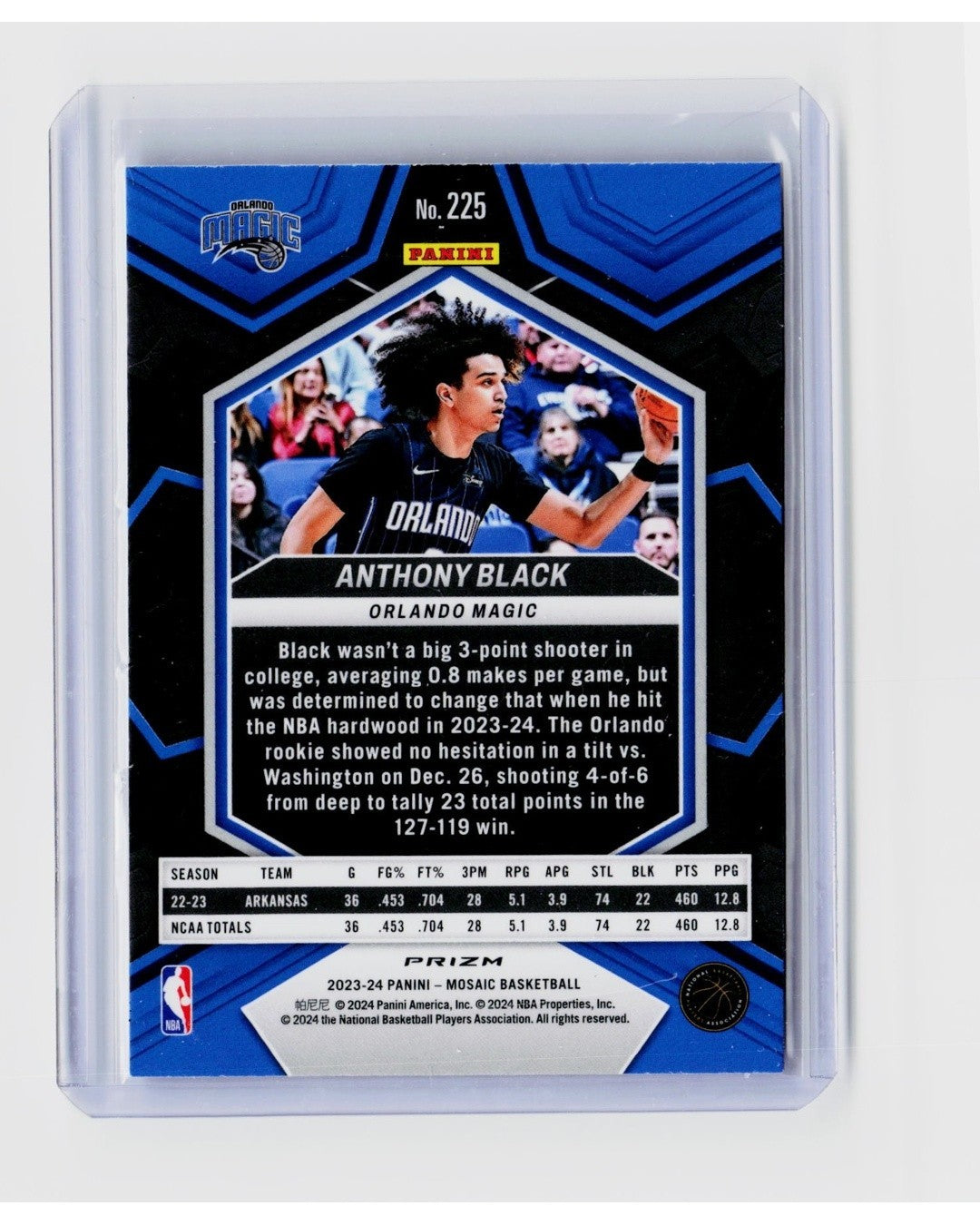 2023-24 Panini Mosaic Anthony Black RC #225 Mosaic1