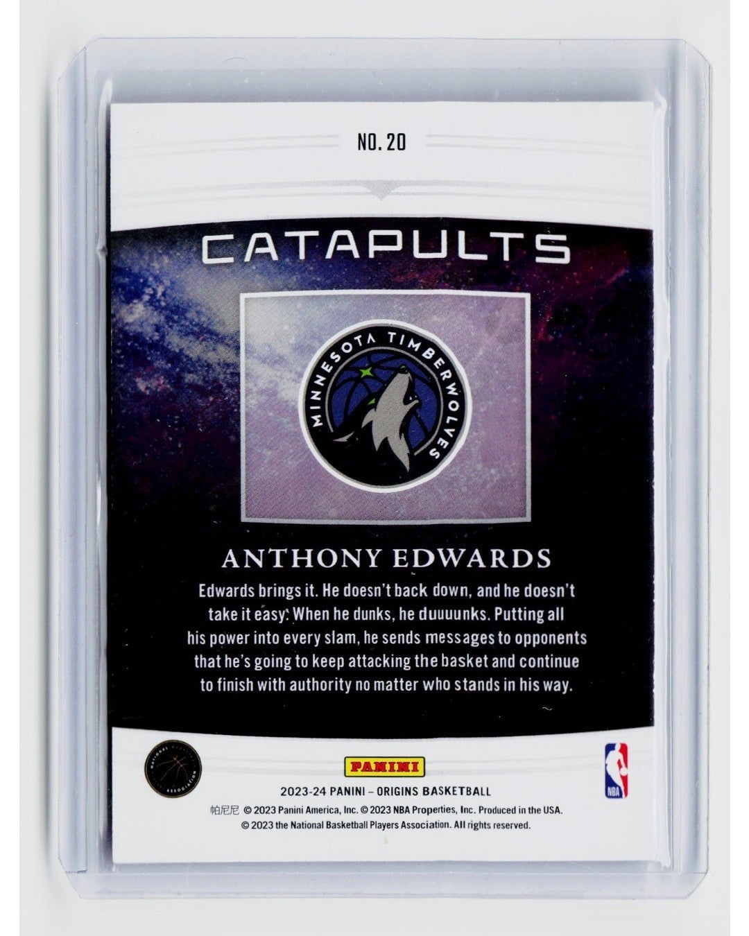 2023-24 Panini Origins - Catapults Anthony Edwards #201
