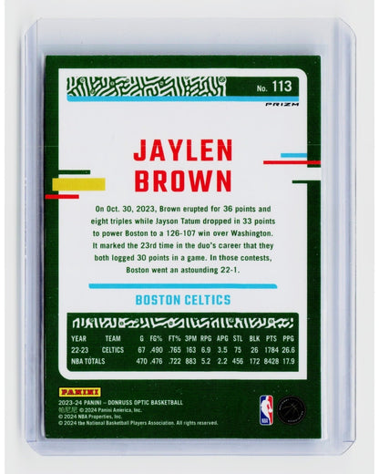 2023-24 Panini Donruss Optic Jaylen Brown Fast Break #1131