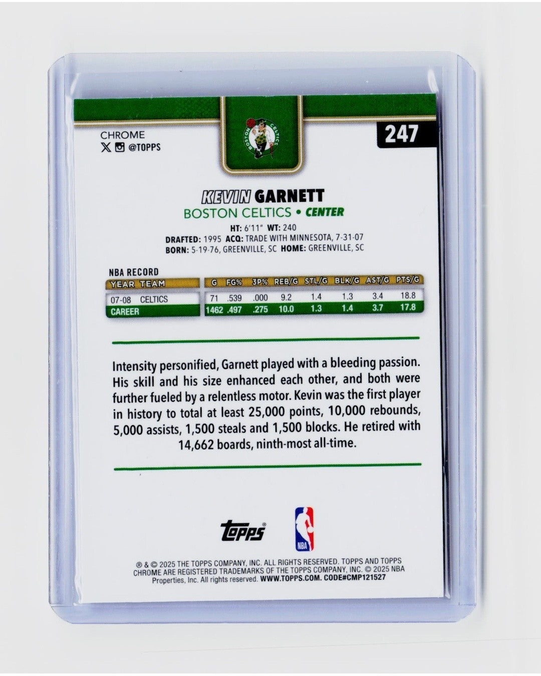2025-26 Topps Chrome - Kevin Garnett #247 Skylight Refractor1