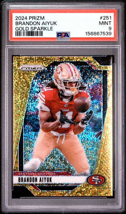 2024 Panini Prizm Gold Sparkle Brandon Aiyuk /24 PSA 9 LOW POP0