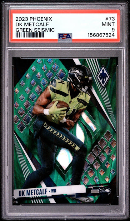 2023 Panini Phoenix - DK Metcalf #73 Green Seismic /25 PSA 9 POP 2 NONE HIGHER0