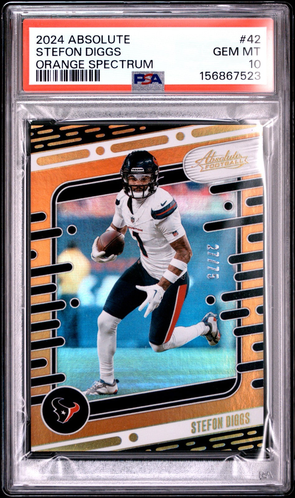 2024 Panini Absolute - Stefon Diggs #42 Orange Spectrum /75 PSA 10 POP 10
