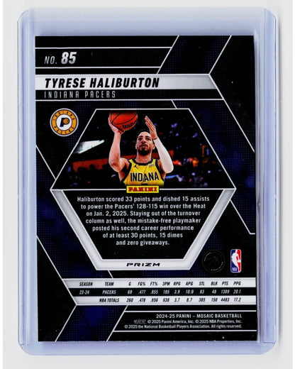 2024-25 Panini Mosaic - Tyrese Haliburton #85 Reactive Blue Mosaic Prizm1