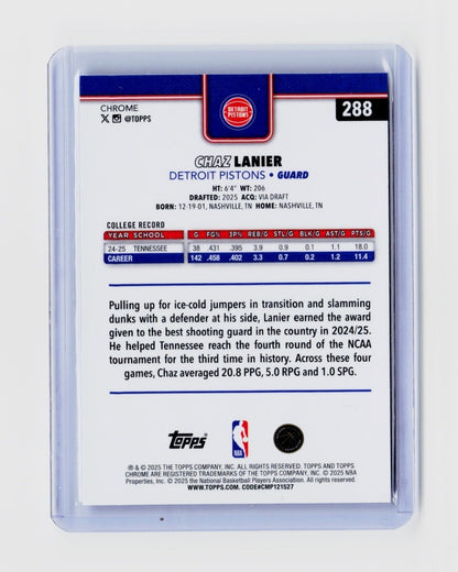 2025-26 Topps Chrome - Chaz Lanier #288 Skylight Refractor (RC)1