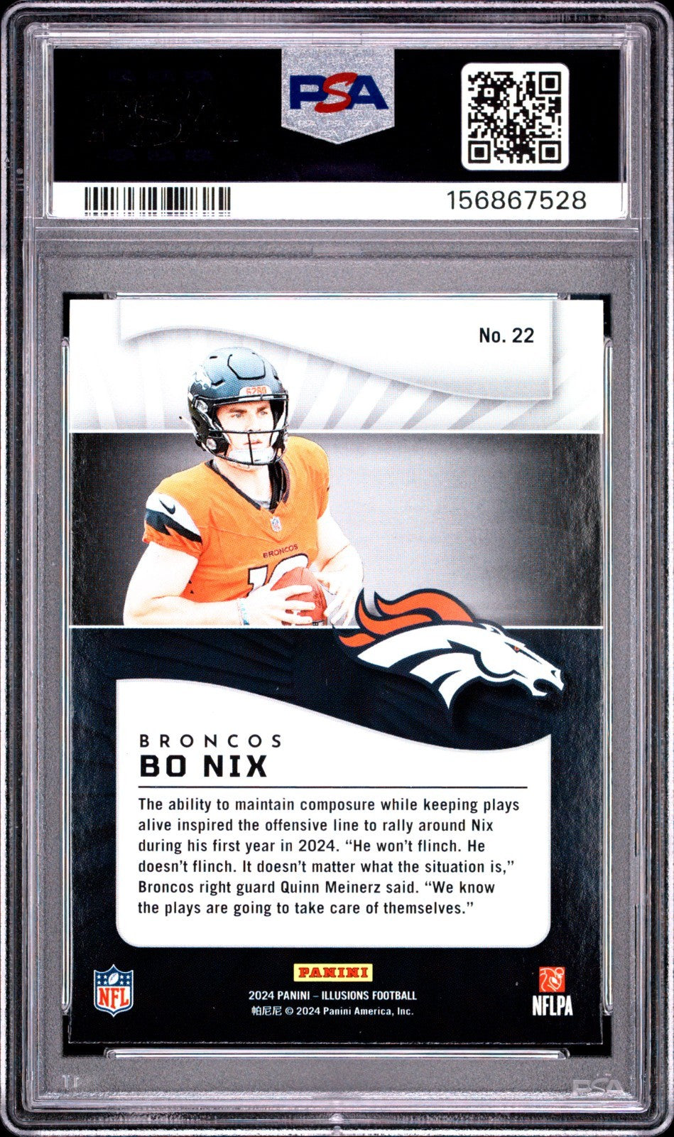 2024 Panini Illusions - Bo Nix #22 Trophy Collection Dots (RC) PSA 9 LOW POP1