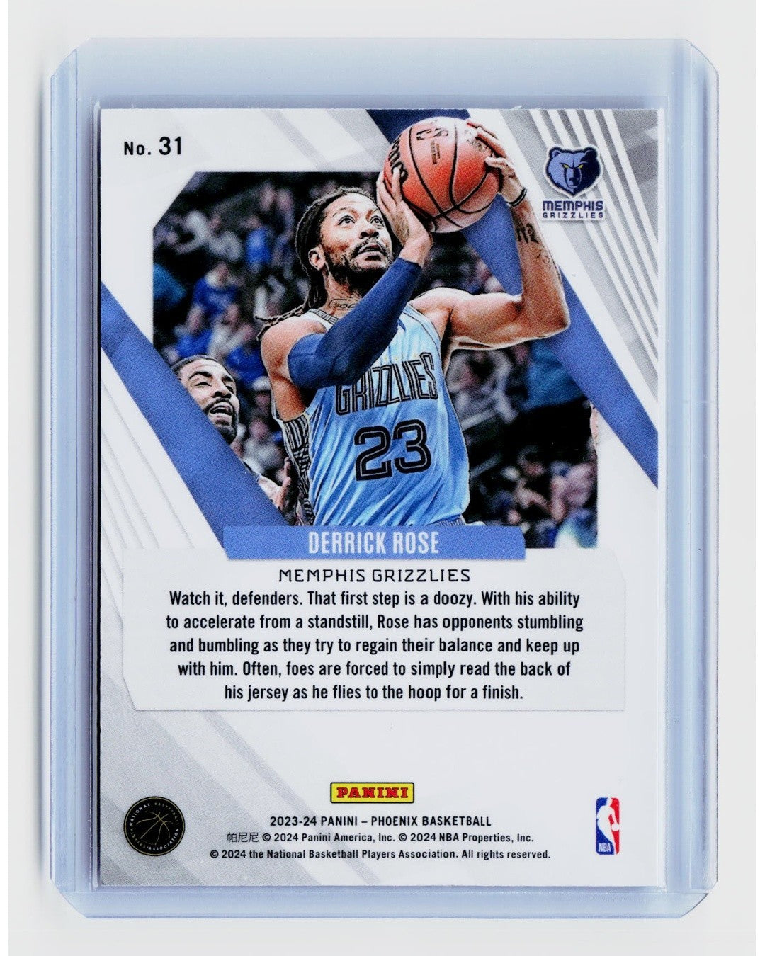2023-24 Panini Phoenix Derrick Rose Teal Lazer Phoenix #311