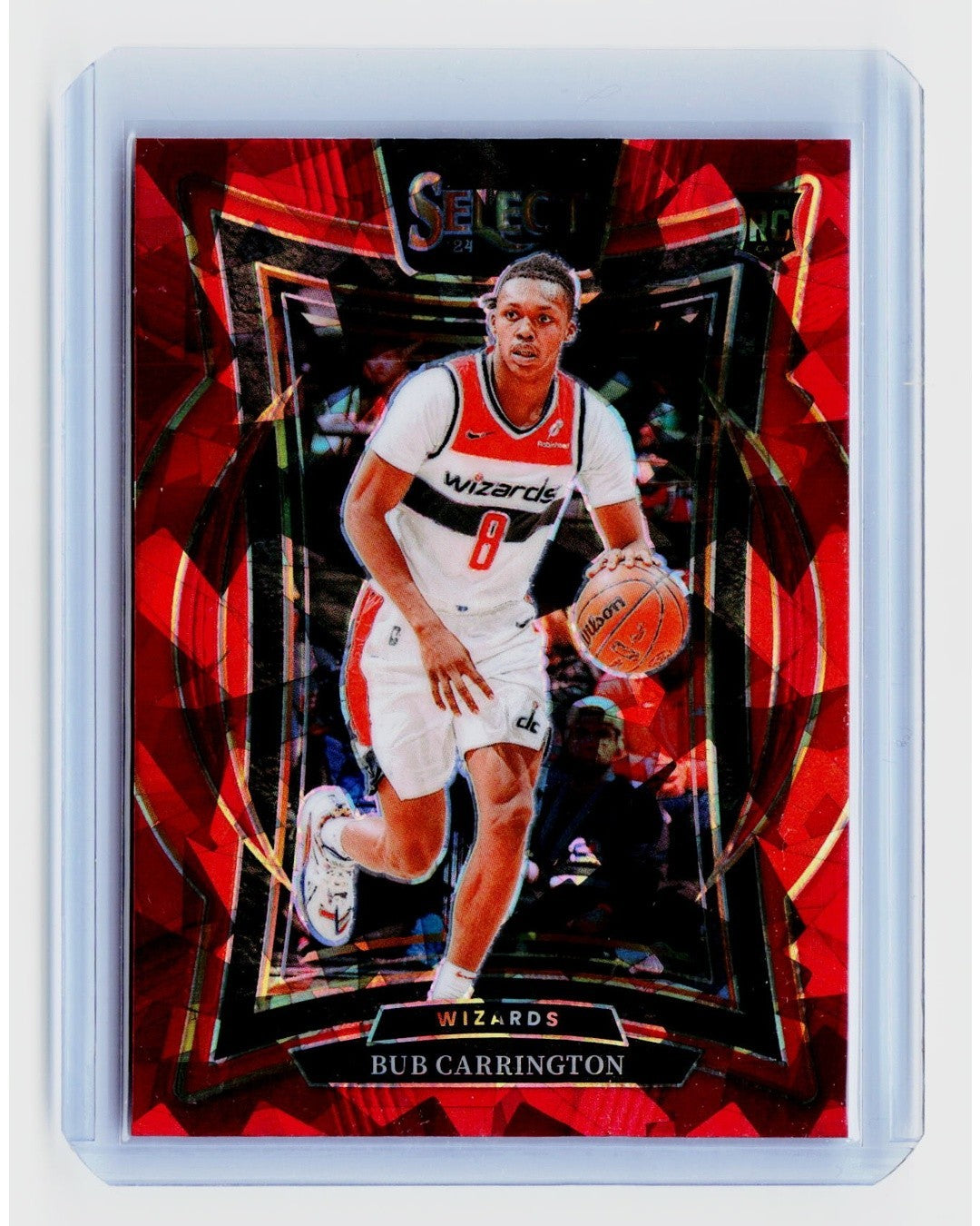 2024-25 Panini Select - Concourse Bub Carrington #81 Red Cracked Ice Prizm (RC)0