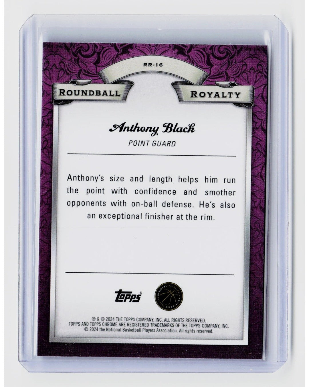2023-24 Topps Chrome - Roundball Royalty Anthony Black Blue Basketball Refractor1