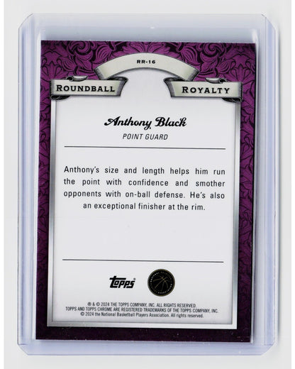 2023-24 Topps Chrome - Roundball Royalty Anthony Black Blue Basketball Refractor1