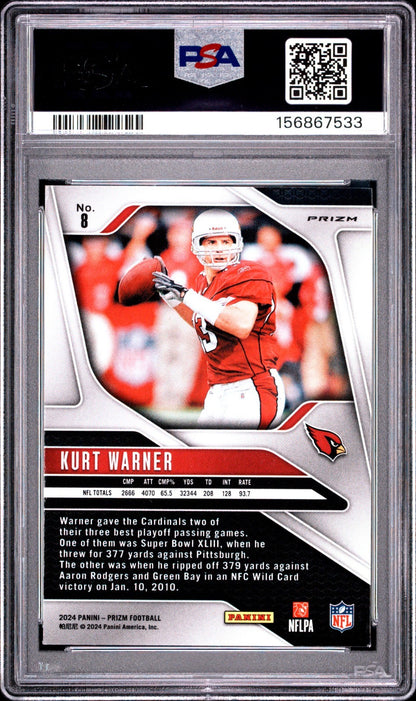 2024 Panini Prizm Kurt Warner Red Sparkle PSA 8 LOW POP SSP1