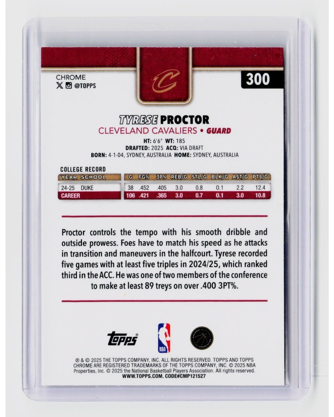 2025-26 Topps Chrome - Tyrese Proctor #300 Geometric X-Fractor (RC)1