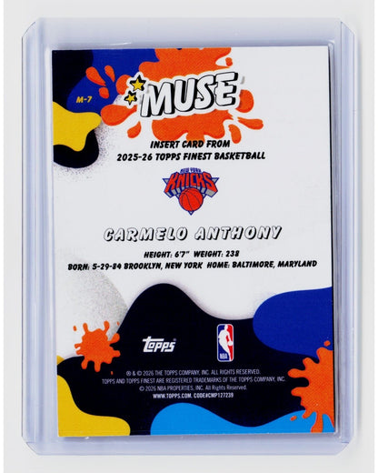 2025 26 Topps Finest   Muse Carmelo Anthony #M 71