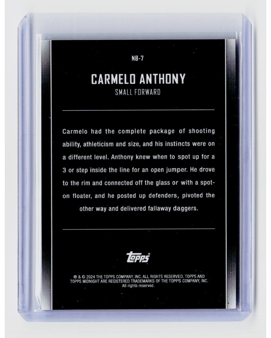 2023-24 Topps Midnight - Nightball Carmelo Anthony #NB-7 SSP1