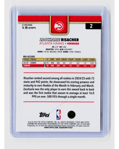 2025-26 Topps Chrome - Zaccharie Risacher #2 Skylight Refractor1