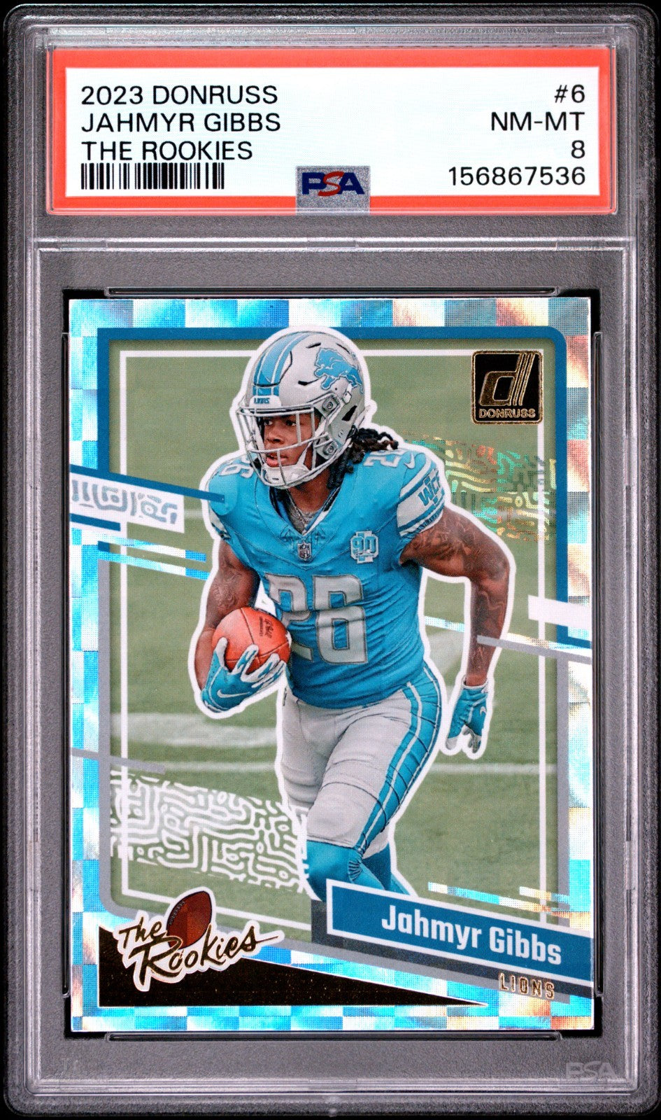 2023 Panini Donruss - The Rookies Jahmyr Gibbs #6 (RC) PSA 80