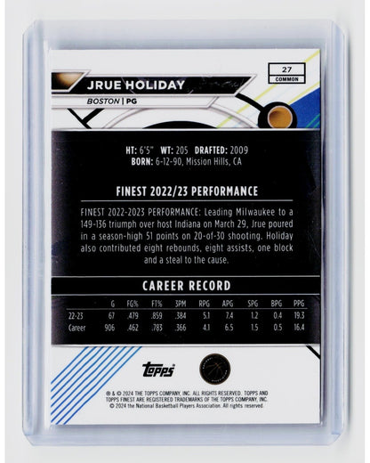 2023-24 Topps Finest - Common Jrue Holiday #27 Checkerboard Refractor1