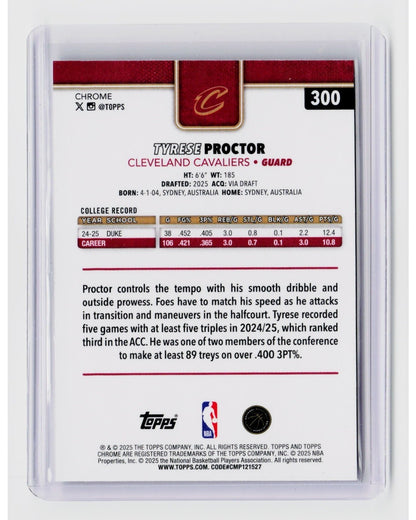 2025-26 Topps Chrome Tyrese Proctor RC X-Fractor #3001