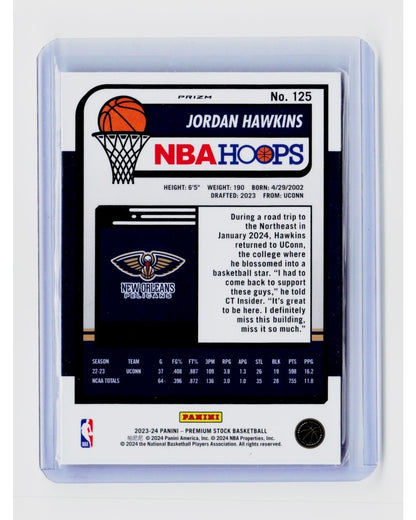 2023-24 Panini Premium Stock - Jordan Hawkins #125 Cracked Ice Prizm RC1