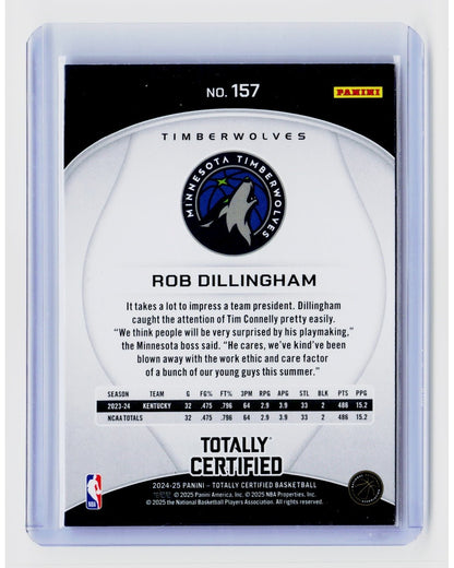 2024-25 Panini Totally Certified - Rookies Robert Dillingham #157 (RC)1