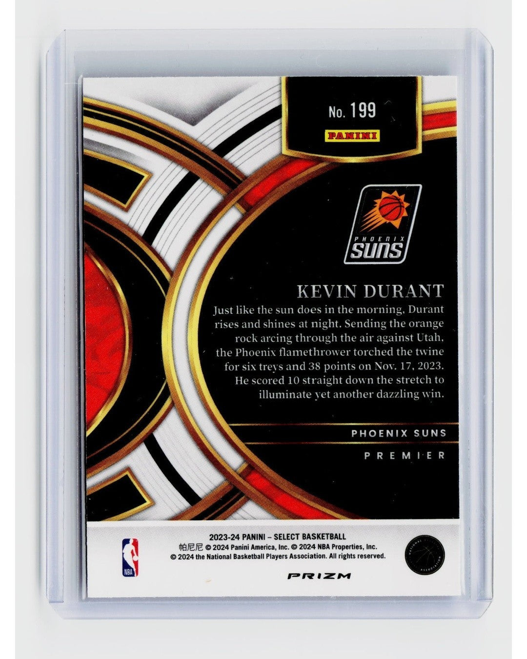 2023-24 Panini Select - Premier Level Kevin Durant #199 Blue Prizm1