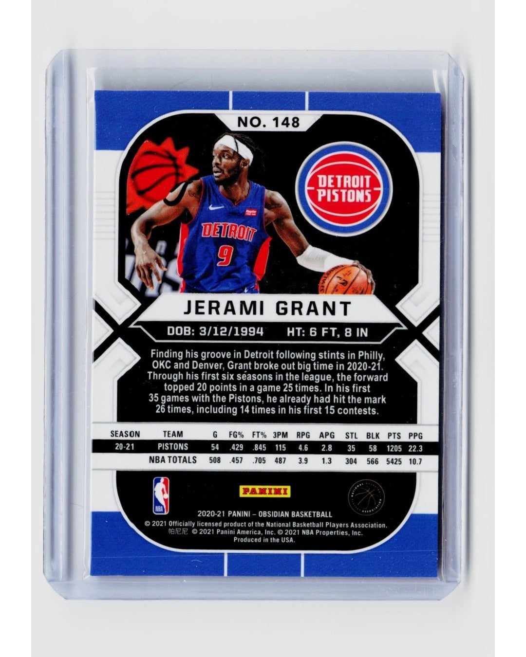 2020-21 Panini Obsidian Jerami Grant Electric Etch #1481