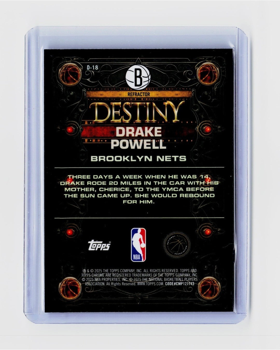 2025-26 Topps Chrome - Destiny Drake Powell #D-18 Refractor (RC)1