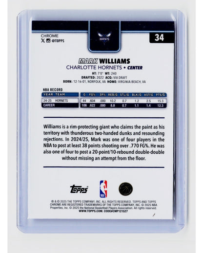 2025-26 Topps Chrome - Mark Williams #34 Sklight Refractor1