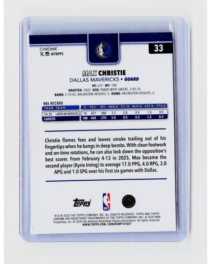 2025-26 Topps Chrome - Max Christie #33 Skylight Refractor1