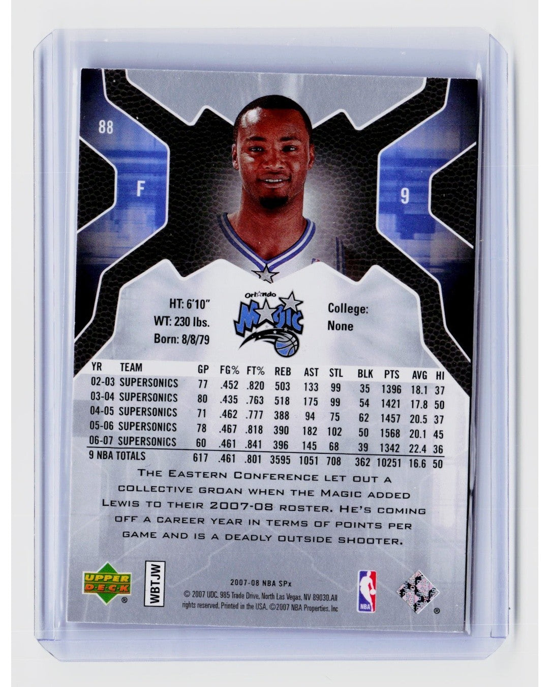2007-08 Upper Deck SPx - Rashard Lewis #881