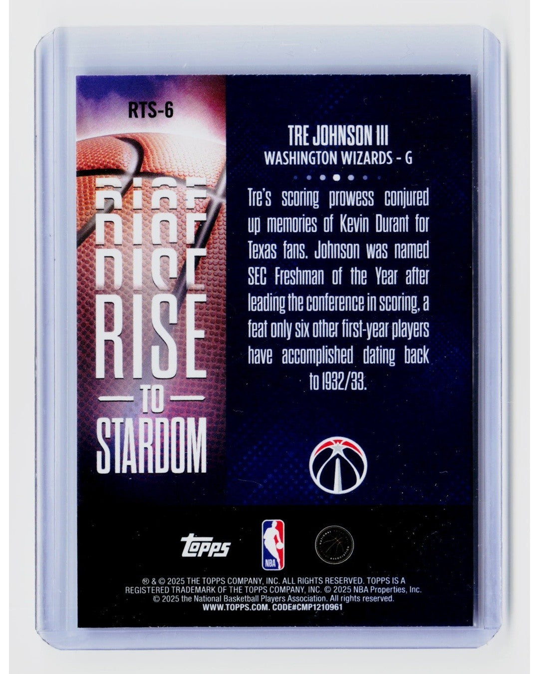 2025-26 Topps - Rise to Stardom Tre Johnson #RTS-6 (RC)1