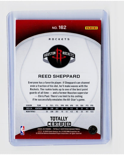 2024-25 Panini Totally Certified - Rookies Reed Sheppard #162 (RC)1