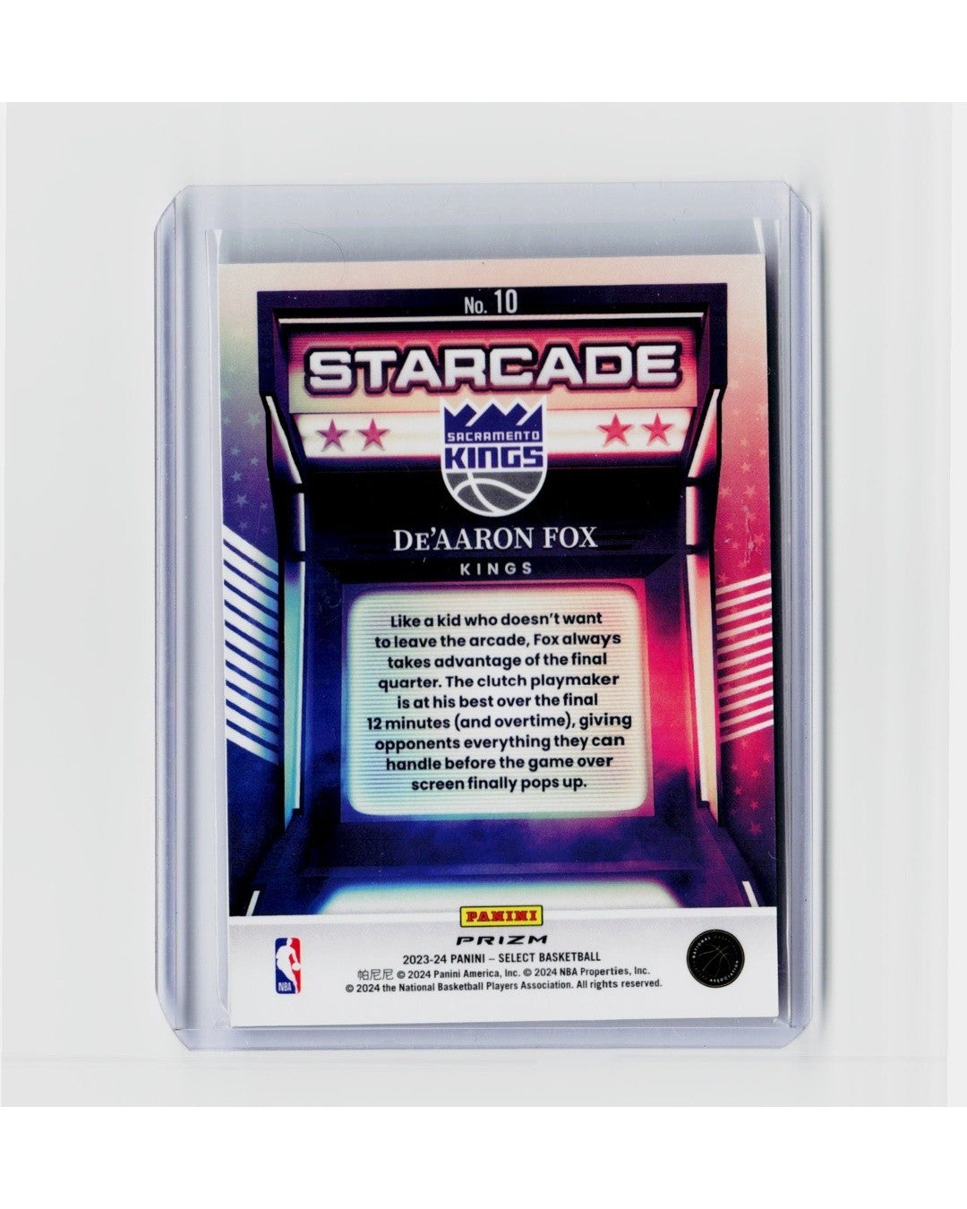 2023-24 Panini Select - Starcade Prizm De'Aaron Fox #10 SSP1