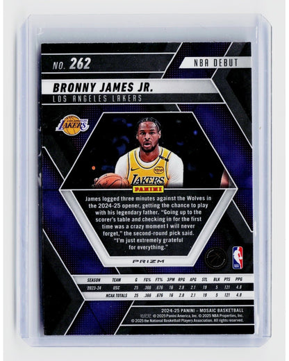 2024-25 Panini Mosaic NBA Debut Bronny James RC Mosaic Prizm #2621