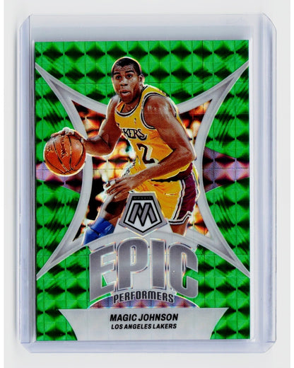 2023-24 Panini Mosaic - Epic Performers Magic Johnson #16 Green Mosaic Prizm0