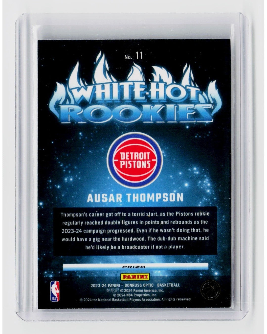 2023-24 Panini Donruss Optic Ausar Thompson White Hot Rookies Purple #111