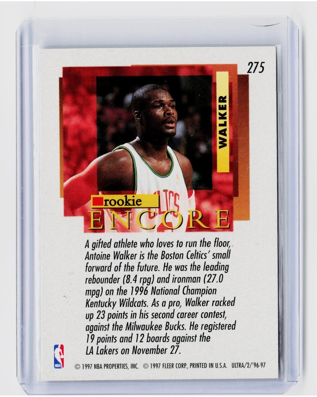 1996 97 Fleer Ultra   Encore Rookie Antoine Walker #275 (RC)1